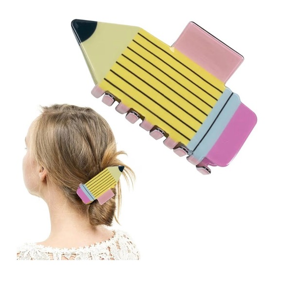 Accessories - Novelty Pencil Hair Claw Clip Teacher Student Back to School Accessory